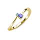 3 - Lucie 4.10 mm Bold Round Blue Topaz and Tanzanite 2 Stone Promise Ring 