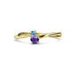 1 - Lucie 4.10 mm Bold Round Blue Topaz and Iolite 2 Stone Promise Ring 