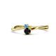 1 - Lucie 4.10 mm Bold Round Blue Topaz and Black Diamond 2 Stone Promise Ring 