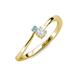 3 - Lucie 4.10 mm Bold Round Blue Topaz and White Sapphire 2 Stone Promise Ring 