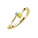 3 - Lucie 4.10 mm Bold Round Blue Topaz and Yellow Sapphire 2 Stone Promise Ring 