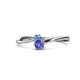 1 - Lucie 4.10 mm Bold Round Blue Topaz and Tanzanite 2 Stone Promise Ring 