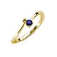 3 - Lucie 4.10 mm Bold Round Citrine and Blue Sapphire 2 Stone Promise Ring 