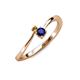 3 - Lucie 4.10 mm Bold Round Citrine and Blue Sapphire 2 Stone Promise Ring 