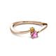 2 - Lucie 4.10 mm Bold Round Citrine and Pink Sapphire 2 Stone Promise Ring 