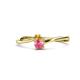 1 - Lucie 4.10 mm Bold Round Citrine and Pink Tourmaline 2 Stone Promise Ring 