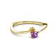2 - Lucie 4.10 mm Bold Round Citrine and Amethyst 2 Stone Promise Ring 