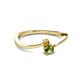 2 - Lucie 4.10 mm Bold Round Citrine and Peridot 2 Stone Promise Ring 