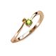 3 - Lucie 4.10 mm Bold Round Citrine and Peridot 2 Stone Promise Ring 
