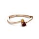 2 - Lucie 4.10 mm Bold Round Citrine and Red Garnet 2 Stone Promise Ring 