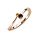 3 - Lucie 4.10 mm Bold Round Citrine and Red Garnet 2 Stone Promise Ring 