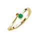 3 - Lucie 4.10 mm Bold Round Citrine and Emerald 2 Stone Promise Ring 