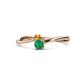 1 - Lucie 4.10 mm Bold Round Citrine and Emerald 2 Stone Promise Ring 