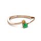2 - Lucie 4.10 mm Bold Round Citrine and Emerald 2 Stone Promise Ring 