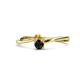 1 - Lucie 4.10 mm Bold Round Citrine and Black Diamond 2 Stone Promise Ring 