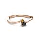 2 - Lucie 4.10 mm Bold Round Citrine and Black Diamond 2 Stone Promise Ring 