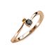 3 - Lucie 4.10 mm Bold Round Citrine and Black Diamond 2 Stone Promise Ring 