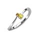 3 - Lucie 4.10 mm Bold Round Citrine and Yellow Sapphire 2 Stone Promise Ring 