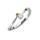 3 - Lucie 4.10 mm Bold Round Citrine and White Sapphire 2 Stone Promise Ring 