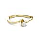 2 - Lucie 4.10 mm Bold Round Citrine and White Sapphire 2 Stone Promise Ring 