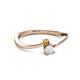 2 - Lucie 4.10 mm Bold Round Citrine and White Sapphire 2 Stone Promise Ring 