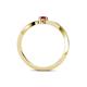 4 - Lucie 4.10 mm Bold Round Citrine and Ruby 2 Stone Promise Ring 