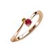 3 - Lucie 4.10 mm Bold Round Citrine and Ruby 2 Stone Promise Ring 