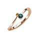 3 - Lucie 4.10 mm Bold Round Citrine and London Blue Topaz 2 Stone Promise Ring 