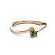 2 - Lucie 4.10 mm Bold Round Citrine and Lab Created Alexandrite 2 Stone Promise Ring 