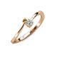 3 - Lucie 4.10 mm Bold Round Citrine and Diamond 2 Stone Promise Ring 