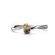 1 - Lucie 4.10 mm Bold Round Citrine and Smoky Quartz 2 Stone Promise Ring 