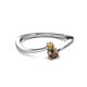 2 - Lucie 4.10 mm Bold Round Citrine and Smoky Quartz 2 Stone Promise Ring 