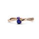 1 - Lucie 4.10 mm Bold Round Iolite and Blue Sapphire 2 Stone Promise Ring 