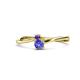 1 - Lucie 4.10 mm Bold Round Iolite and Tanzanite 2 Stone Promise Ring 
