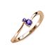 3 - Lucie 4.10 mm Bold Round Iolite 2 Stone Promise Ring 