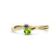 1 - Lucie 4.10 mm Bold Round Iolite and Peridot 2 Stone Promise Ring 