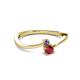 2 - Lucie 4.10 mm Bold Round Iolite and Ruby 2 Stone Promise Ring 