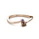 2 - Lucie 4.10 mm Bold Round Iolite and Smoky Quartz 2 Stone Promise Ring 