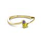 2 - Lucie 4.10 mm Bold Round Iolite and Yellow Diamond 2 Stone Promise Ring 