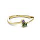 2 - Lucie 4.10 mm Bold Round Iolite and Lab Created Alexandrite 2 Stone Promise Ring 