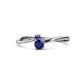 1 - Lucie 4.10 mm Bold Round Iolite and Blue Sapphire 2 Stone Promise Ring 