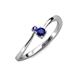 3 - Lucie 4.10 mm Bold Round Iolite and Blue Sapphire 2 Stone Promise Ring 