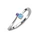 3 - Lucie 4.10 mm Bold Round Iolite and Blue Topaz 2 Stone Promise Ring 