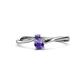 1 - Lucie 4.10 mm Bold Round Iolite 2 Stone Promise Ring 