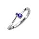 3 - Lucie 4.10 mm Bold Round Iolite 2 Stone Promise Ring 