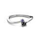 2 - Lucie 4.10 mm Bold Round Iolite and Black Diamond 2 Stone Promise Ring 