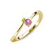 3 - Lucie 4.10 mm Bold Round Peridot and Pink Sapphire 2 Stone Promise Ring 