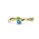 1 - Lucie 4.10 mm Bold Round Peridot and Blue Topaz 2 Stone Promise Ring 