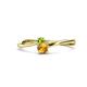 1 - Lucie 4.10 mm Bold Round Peridot and Citrine 2 Stone Promise Ring 