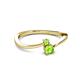 2 - Lucie 4.10 mm Bold Round Peridot 2 Stone Promise Ring 
